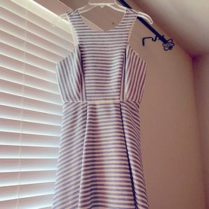 Navy and white dress